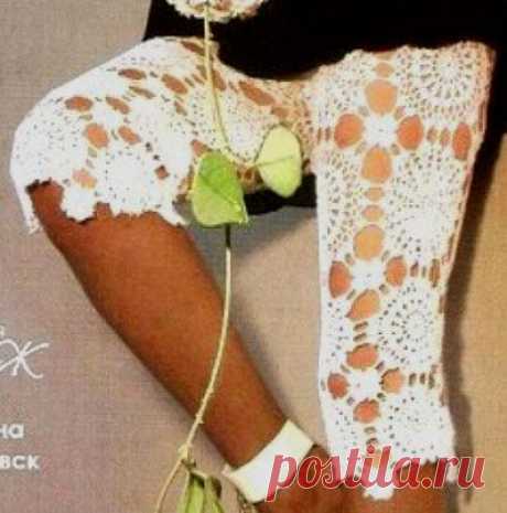 Брюки из круглых мотивов. Схема вязания крючком