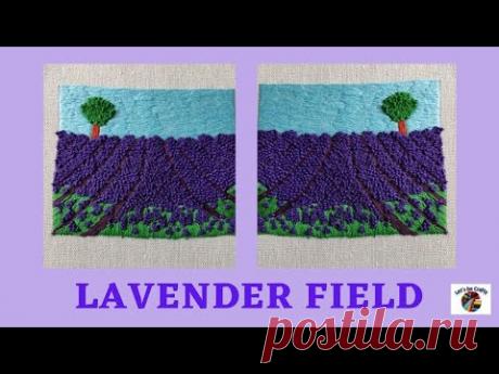 Lavender Field Embroidery || Lavender Landscape || Hoop Art