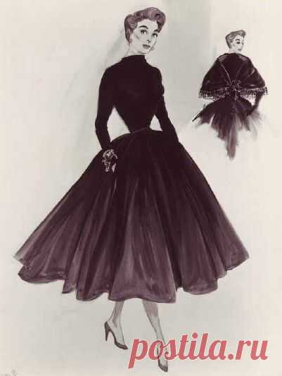 Fashion Illustration Vintage Hollywood Glamour Helen Rose