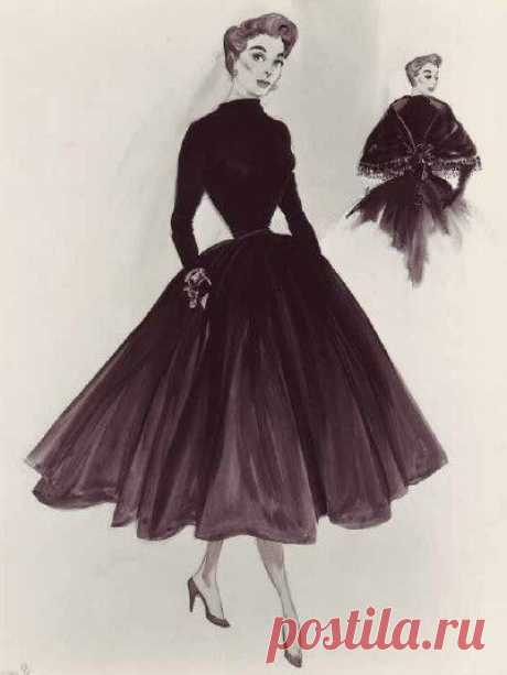 Fashion Illustration Vintage Hollywood Glamour Helen Rose