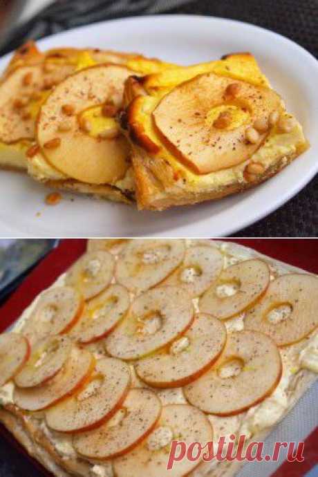 Слойки с яблоками и творогом