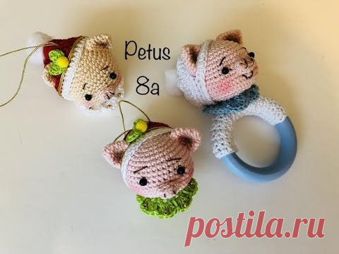 Teje esfera navideña cara de puerquito amigurumis by Petus (English subtitles)