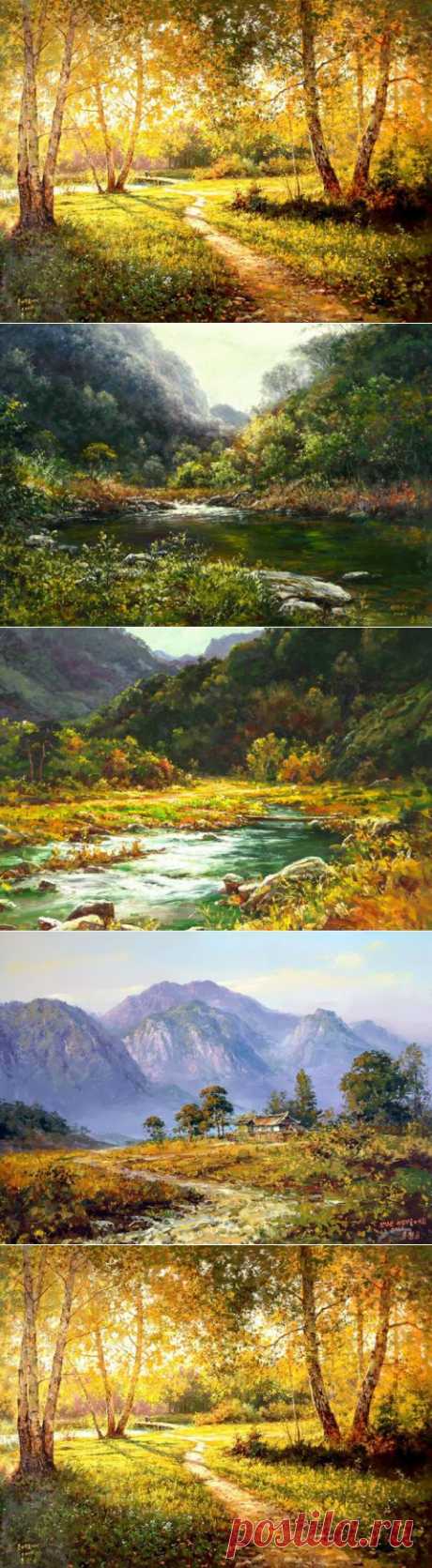 Художник Hong Cheolung. Пейзажи