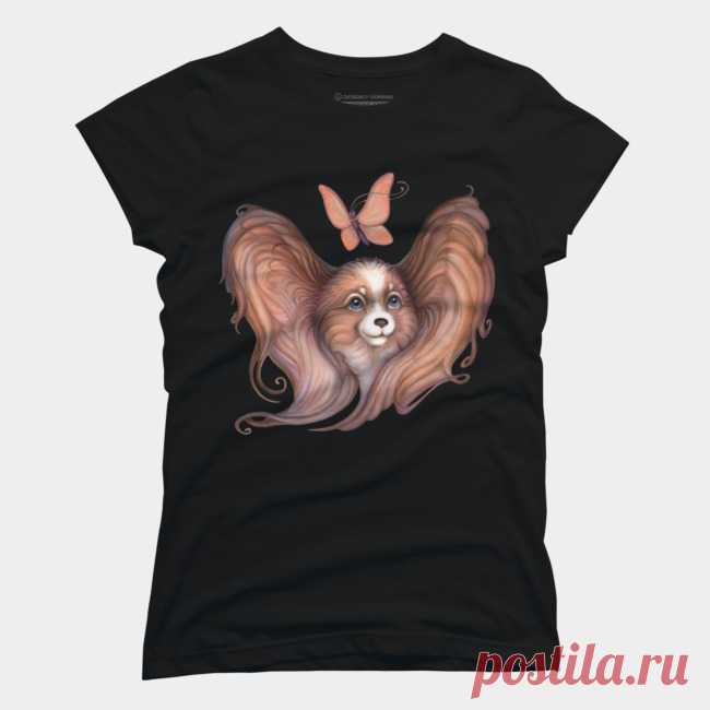 Papillon, Dog And Butterfly T Shirt By Yulla Design By Humans