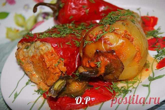 Летом на каждом столе - Перцы фаршированные фаршем и рисом