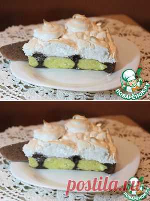 Шоколадный торт с творожными шариками и меренгой - кулинарный рецепт