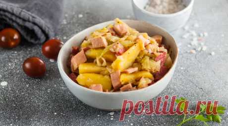 Рагу из капусты с картофелем и мясными остатками, пошаговый рецепт с фото