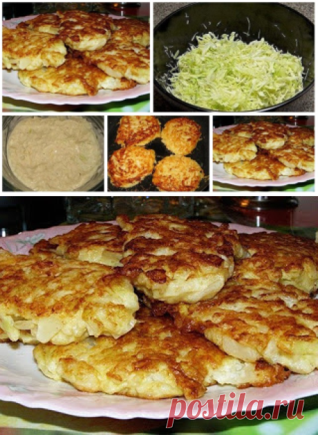 Лучшие кулинарные рецепты : Капустные оладушки на кефире