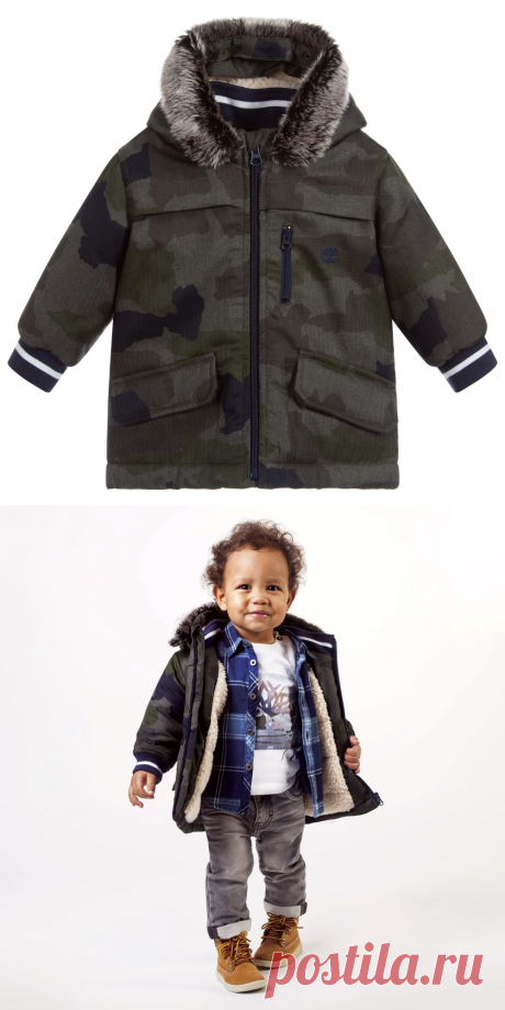 Timberland - Boys Camouflage Hooded Coat | Childrensalon