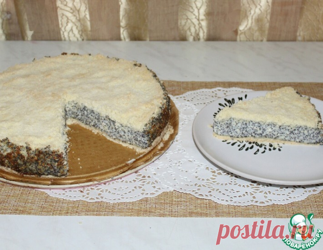 Творожно-маковый пирог – кулинарный рецепт