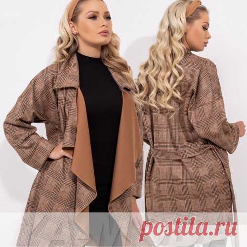 ✧ Запашное пальто с поясом купить недорого