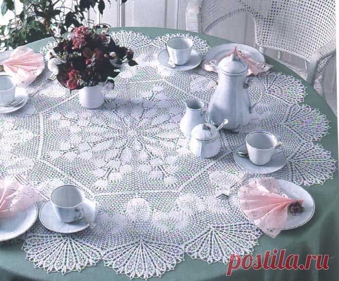 Блог "tgkh". Скатерть вязаная крючком от центра по кругу, Блог пользователя tgkh