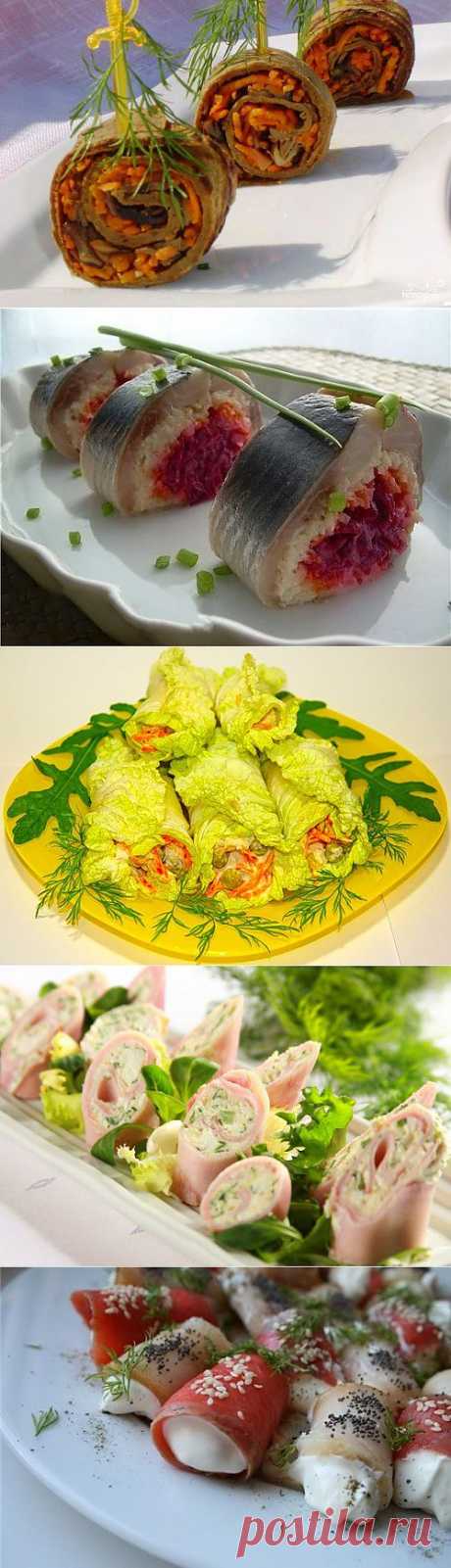 Самые вкусные закуски: рулетики с разными начинками / Простые рецепты