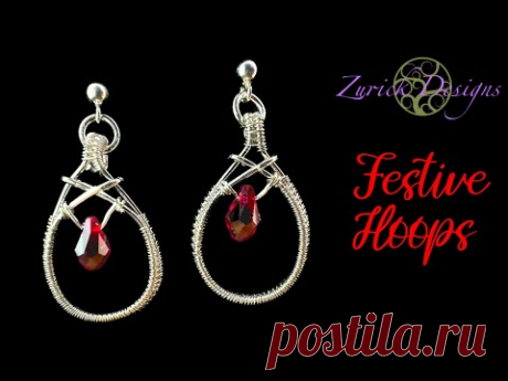 Wire Woven Crystal Hoop Earrings- Perfect For Holiday Parties!