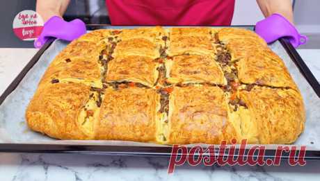 Придумала и приготовила такой слоистый новый пирог с фаршем. Сочный и вкусный, даже после остывания (делюсь новинкой) | Еда на любой Вкус MIX | Дзен