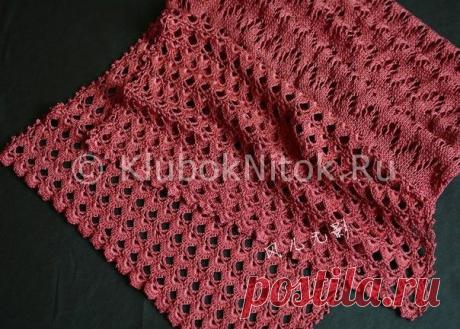 Бордовая ажурная шаль | Вязание для женщин | Вязание спицами и крючком. Схемы вязания.