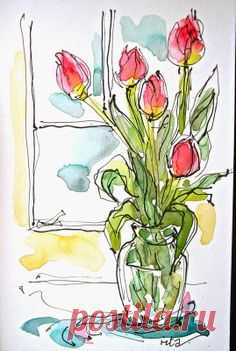 Sketchbook Wandering: Tulips
