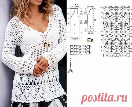 6 ажурных туник крючком в разных техниках со схемами | Только handmade | Яндекс Дзен