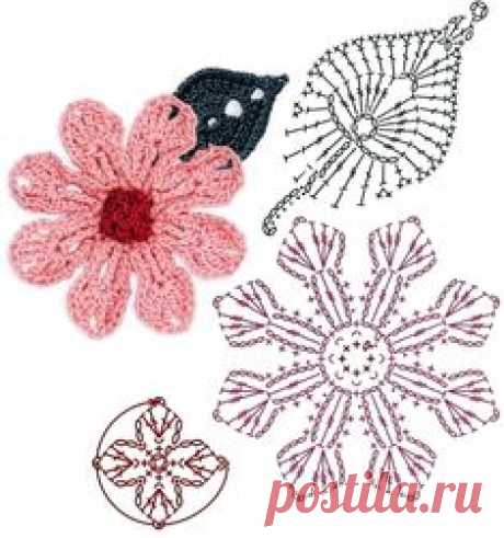 No.87 Magnolia Crochet Flower Motifs / 목련꽃 코바늘 플라워 모티브도안