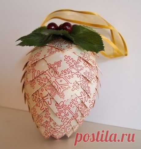 Новогодние шишки из бумаги.