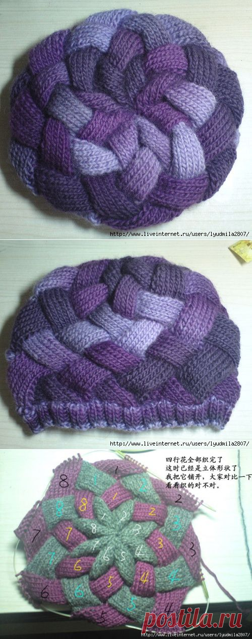 Энтрелак. Шапочка спицами
