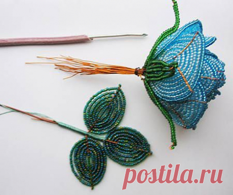 Французские цветы из бисера. Мастер-класс Александра Крамаренко. Часть 2 | Умелые ручки