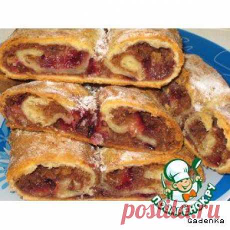 Штрудель с шоколадно-сливовой начинкой - кулинарный рецепт