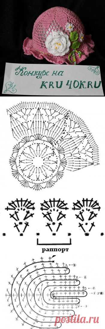 Шапочка для девочки — работа Ольги Мироновой - вязание крючком на kru4ok.ru