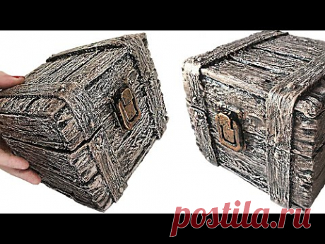 DIY Сундучок из картона | Сундук с замком