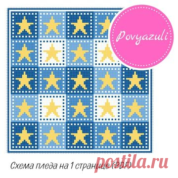 Схема для вязания пледа "Звезды" в технике С2С (артикул 104). - Цифровые товары на Digital Wildberries