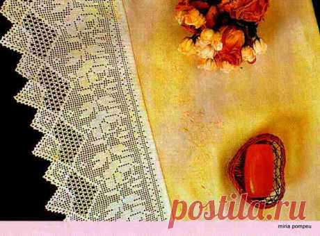 Широкий филейный бордюр крючком. Филейная кайма крючком схемы | Домоводство для всей семьи.