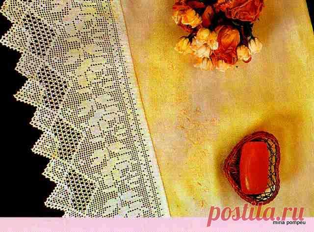 Широкий филейный бордюр крючком. Филейная кайма крючком схемы | Домоводство для всей семьи.