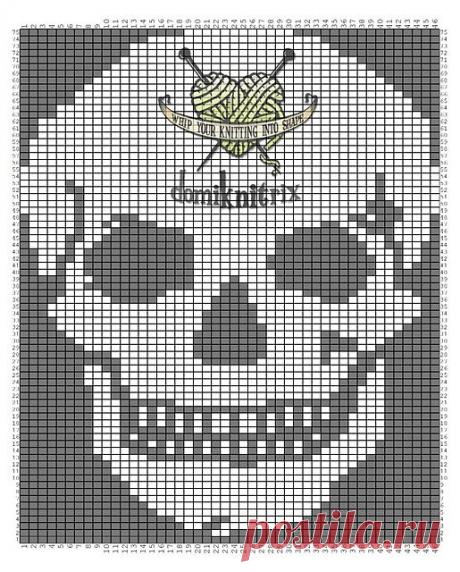 Схемы черепков крючком и спицами | SexyCrochet.COM