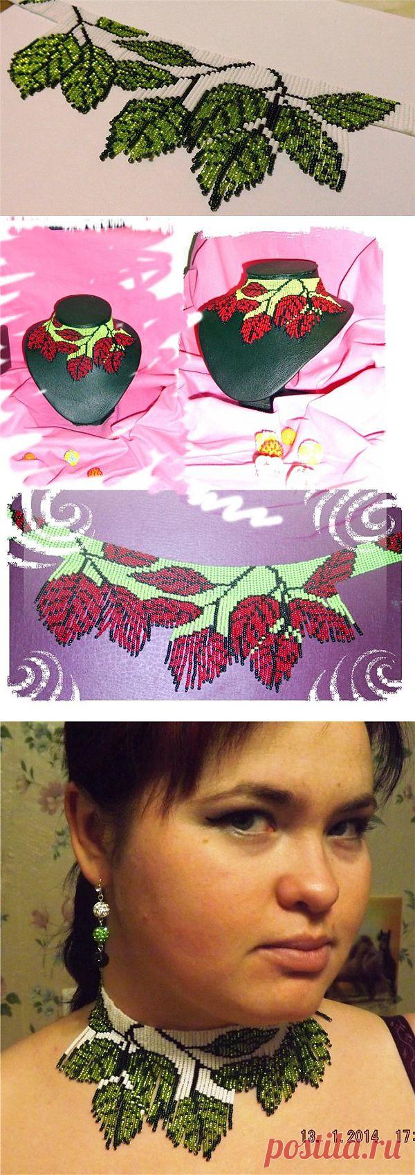 КОЛЬЕ БЕРЕЗОВЫЕ ПРУТИКИ | Бисер|Магия бисера