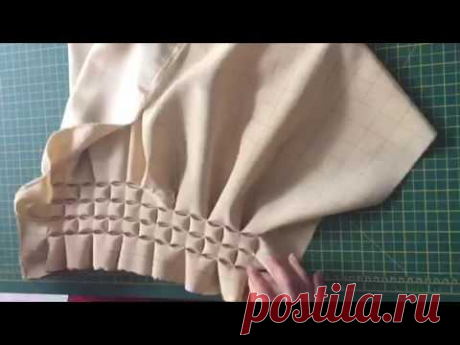 How to make a very beautiful cushion using Smocking (brick design) by Rose