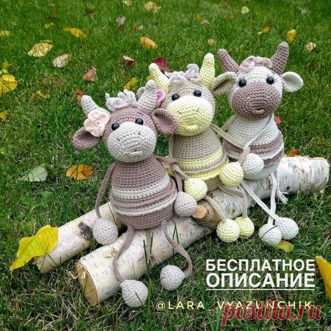PDF Забавная Коровушка крючком. FREE crochet pattern; Аmigurumi animal patterns. Амигуруми схемы и описания на русском. Вязаные игрушки и поделки своими руками #amimore - корова, маленькая коровка, телёнок, бык, бычок.