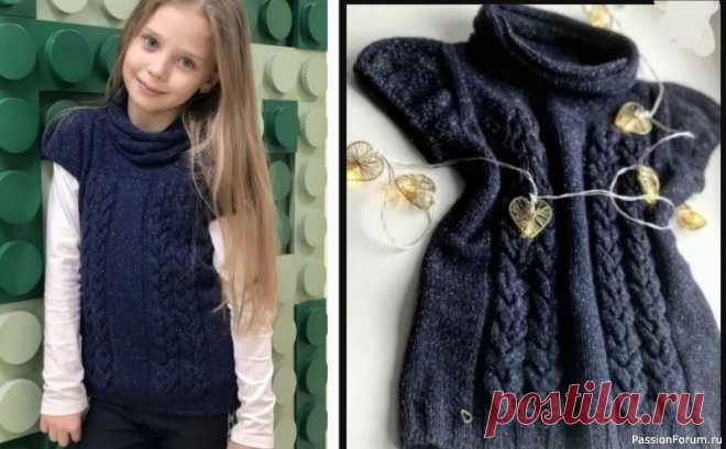 Жилет Sofie_schoolstyle. Описание | Вязание спицами для детей ОПИСАНИЕ