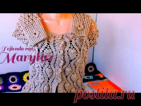 chompita a blusa con hojas tejido a crochet