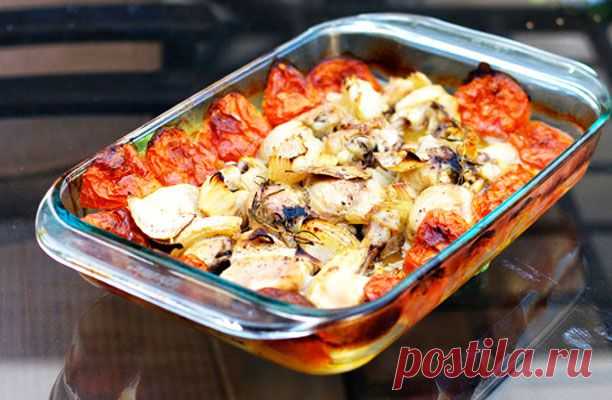 Запеченные куриные бедрышки с помидорами - рецепт приготовления с фото