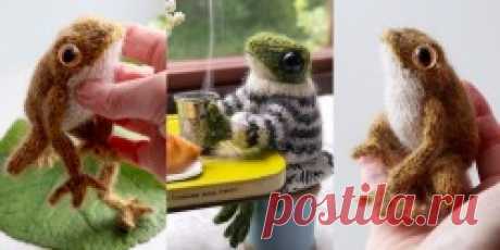 Вязаный спицами лягушонок Frog - Вяжи.ру
