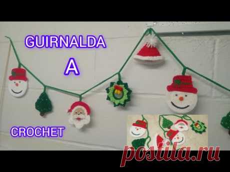 Realizando la guirnalda Decoración navideña a CROCHET 🧶🎄🧑‍🎄☃️🎄