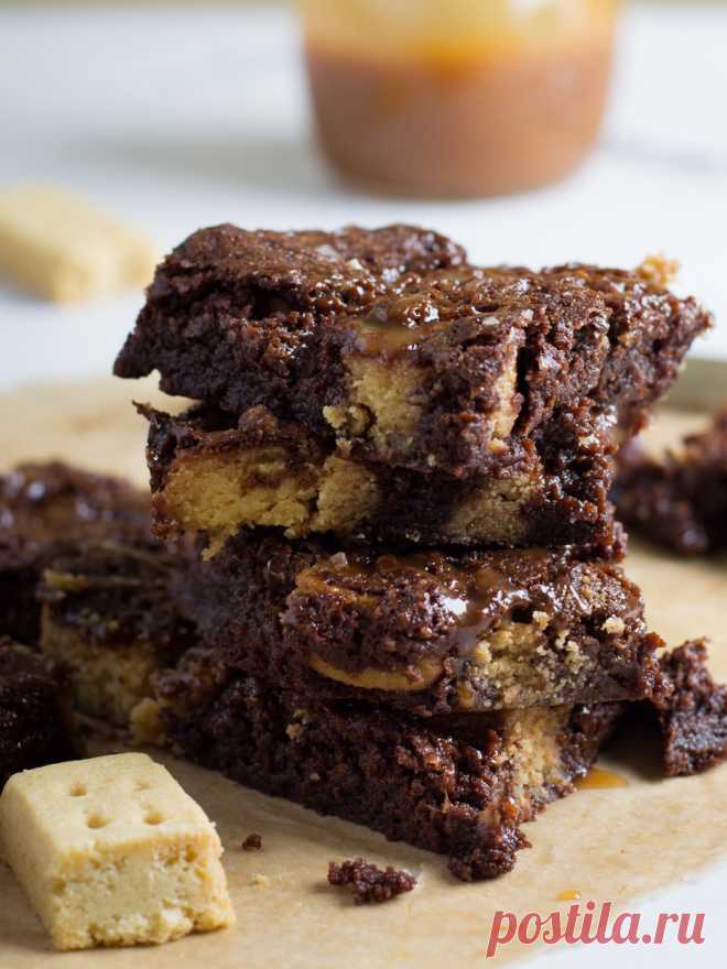 Elena Demyanko: Брауни с соленой карамелью и шортбредом / Salted Caramel Shortbread Brownies