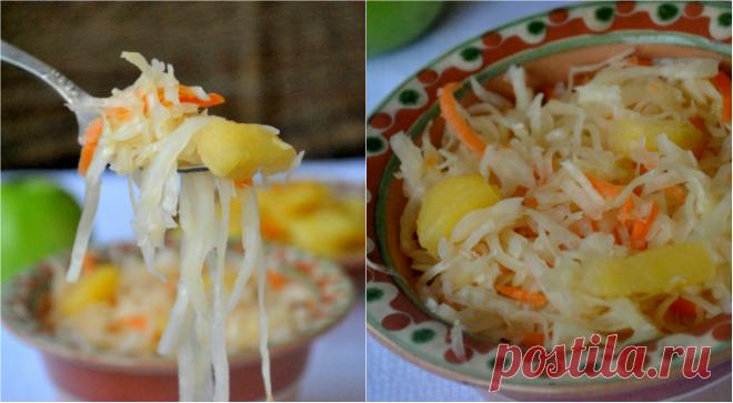 Квашеная капуста с яблоками