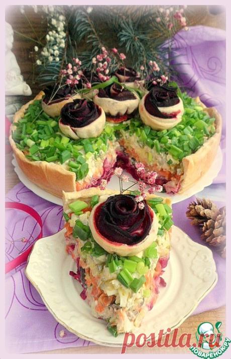Салат-торт "А-ля винегрет" под соусом Бланш - кулинарный рецепт