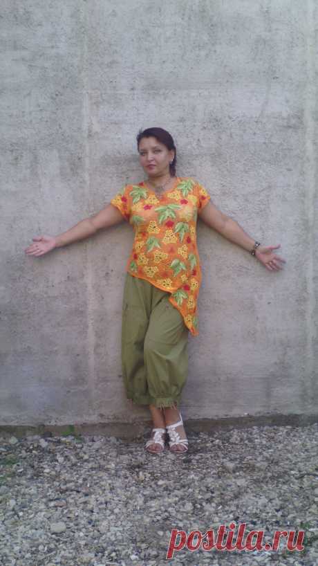 Летняя туника в технике ирландского кружева