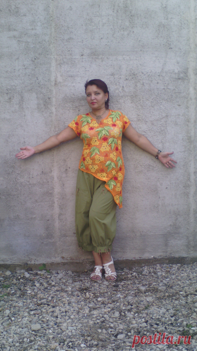 Летняя туника в технике ирландского кружева