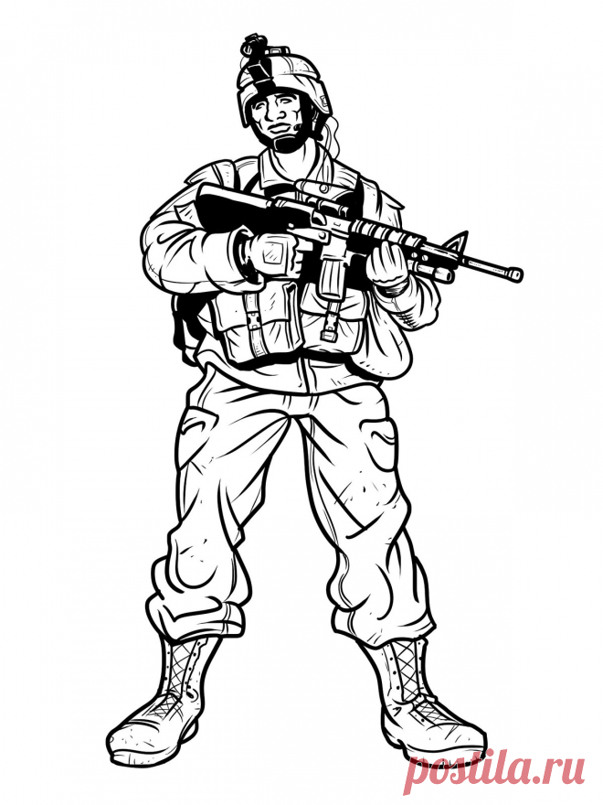 Раскраски солдат скачать или распечатать