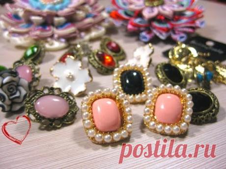 Бижутерия - серединки для канзаши из Китая.