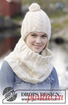 Шапка и снуд со жгутами из толстой пряжи Теплый комплект спицами для женщин, выполненный из толстой шерстяной пряжи. Вязание шапки осуществляется по кругу сначала на круговых спицах, а...