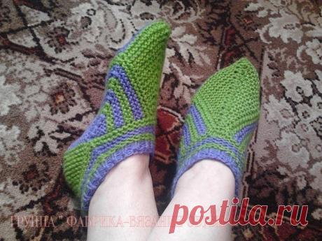 Следочки спицами.